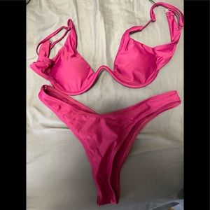 Bathing suit set thong bottoms